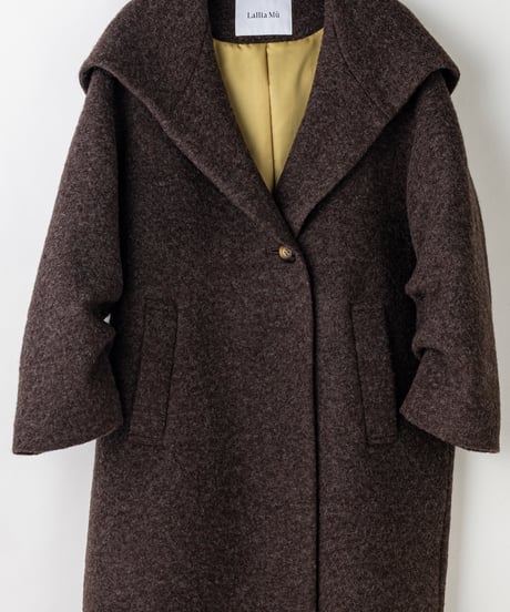 【Lallia Mu 26AW】2614170 ビッグカラースライバーコート