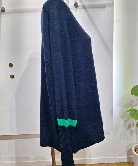 【ATELIER SIX】11256517　ウールカシミヤ配色ロゴニット