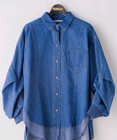 【Lallia Mu 26AW】  2613670 2wayスリーブデニムシャツ