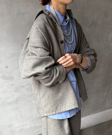 【cafune】545903 TWEEDY polyester back tuck shirt
