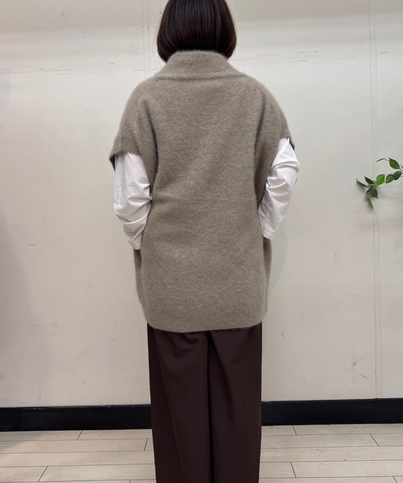 SUGARROSE 25AW】258572 フォックスアルパカカーデ風ジレ | select