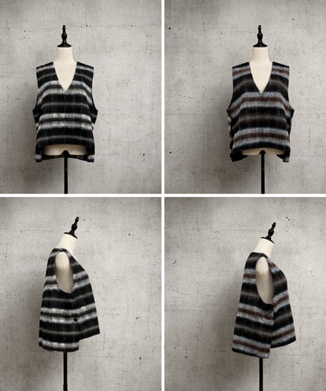 【siro de la bonte 26AW】R643309 CHECK shaggy design vest