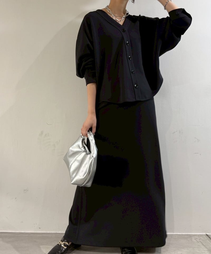 cafune】535631 double knit back flare skirt | s