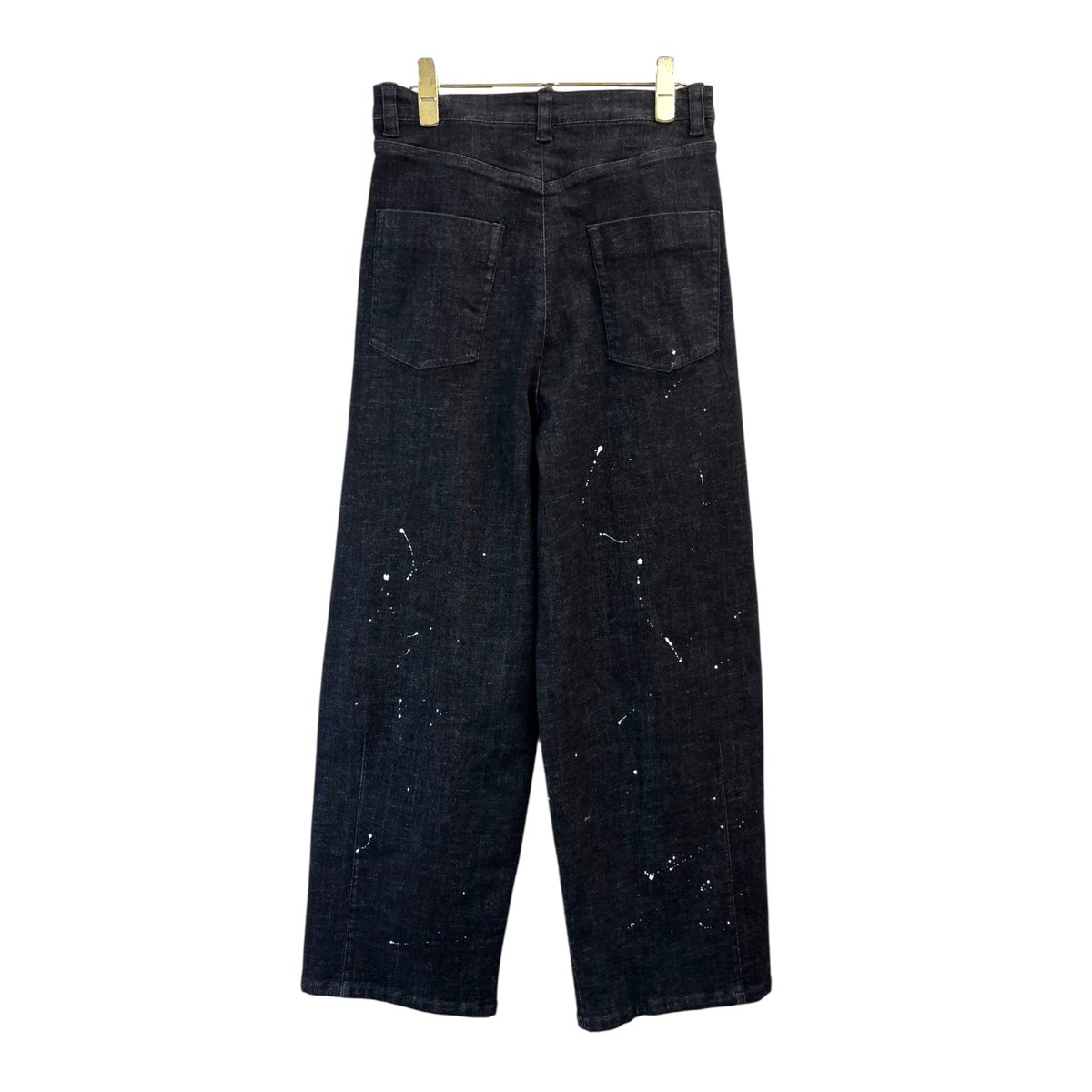 アヤン新品✨ペイント加工バレルレッグデニムパンツ(36)875215 ayane 25AW】875815 ペイント加工バレルレッグデニムパンツ | selects