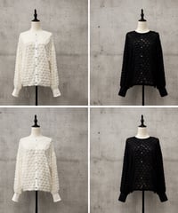 【siro de la bonte 】R643325　fringe jacquard 2way blouse