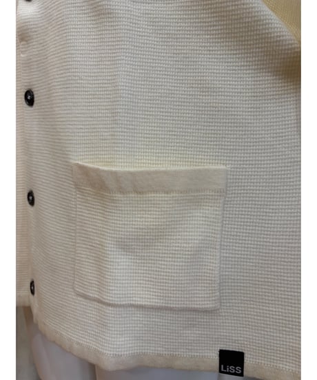 【 LiSS 】 Waffle knit polo knit cardigan (unisex)LiS-2510351
