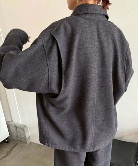 【cafune】545903 TWEEDY polyester back tuck shirt