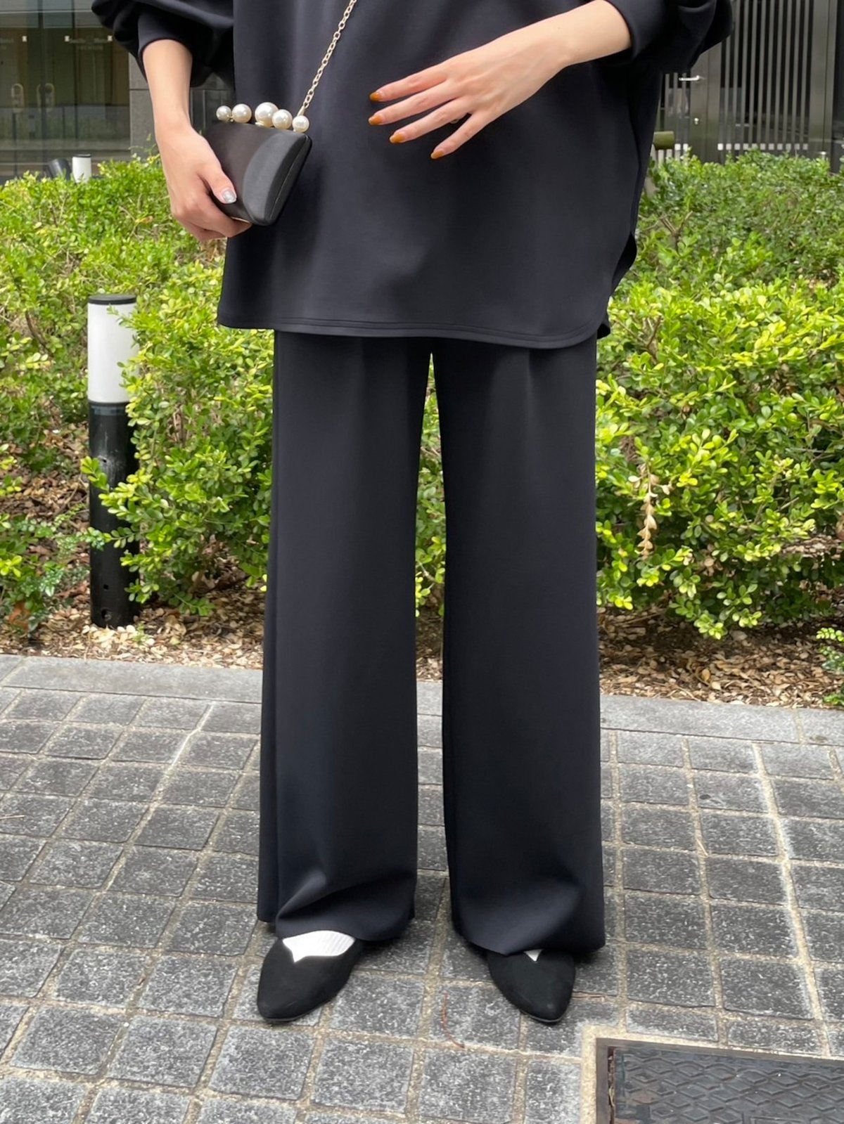 cafune】 435618 double kint easy wide pants | cafune】 435618 double kint easy wide pants |