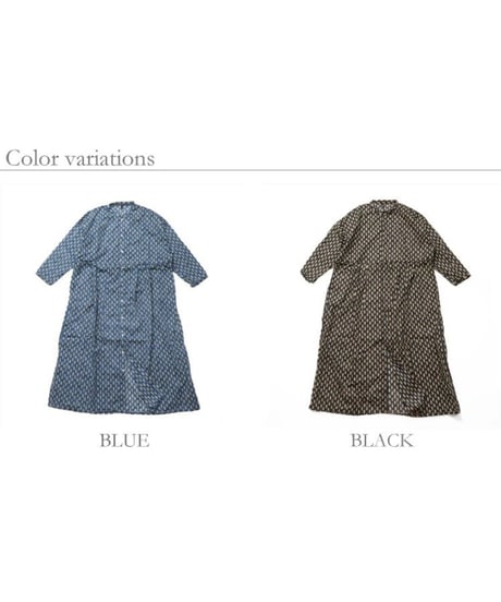 【 vent blanc ヴァンブラン】 VBO261500 コットンボイル 更紗プリント タックワンピース