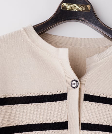 29【Lallia Mu 26AW】 2613413 ボーダープルオーバーニット