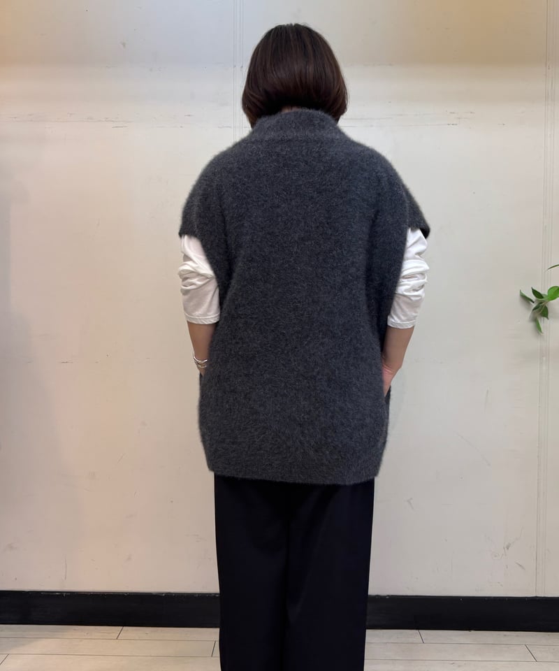 SUGARROSE 25AW】258572 フォックスアルパカカーデ風ジレ | select