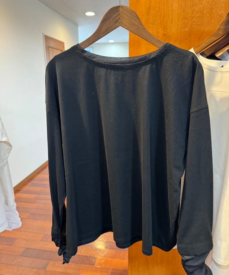 【siro de la bonte 26AW】R643206　30/-highgage cotton×georgette　docking L/S Tshirt