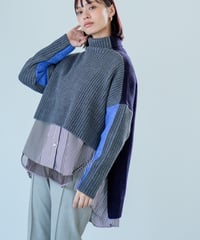 【Lallia Mu 26AW】2614432 ブロックカラー2WAYニット