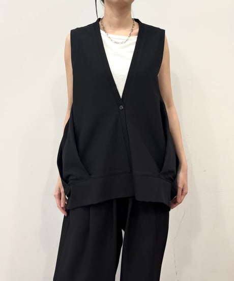 【siro de la bonte】R543306 cocoon vest stretch twill