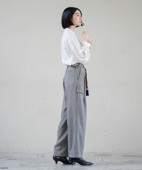 【Lallia Mu 26AW】  2613767 スカーフベルトワイドパンツ