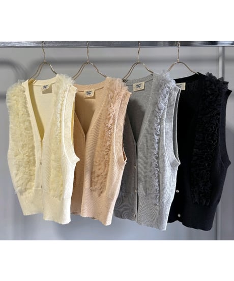 【新品タグ付き】MARGAUX VINTAGE ポケットフリルブラウス MARGAUX VINTAGE (マルゴーヴィンテージ) フェイクレザーフリル
