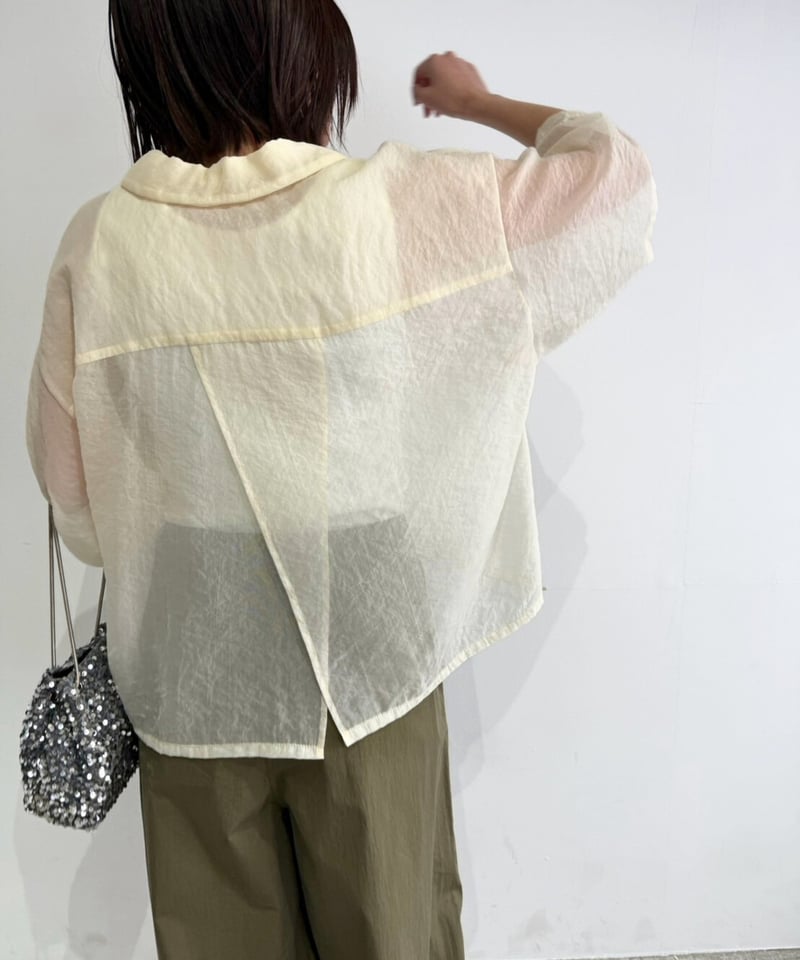 cafune】525913 cupra organdy short shirt | sele