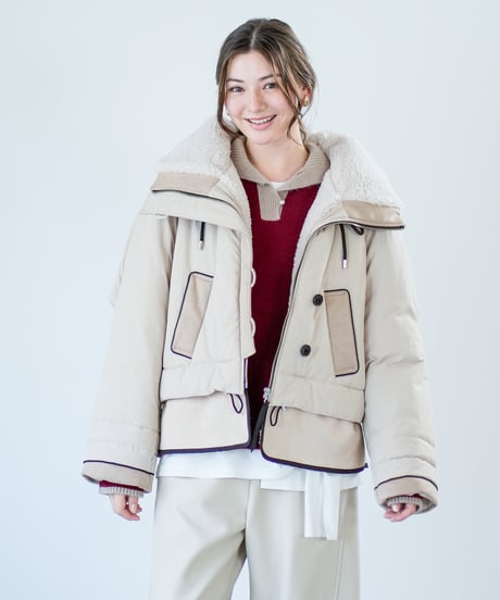 【Lallia Mu 26AW】2614175 スエードドッキングボアコート