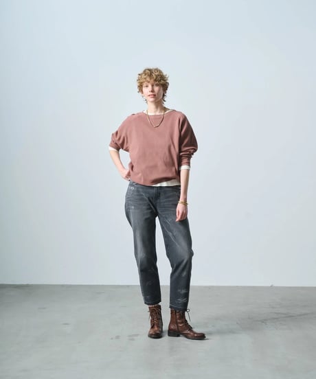 【kha:KI】MIL25FCS3467 HONEYCOMB 8th SLEEVE TOP