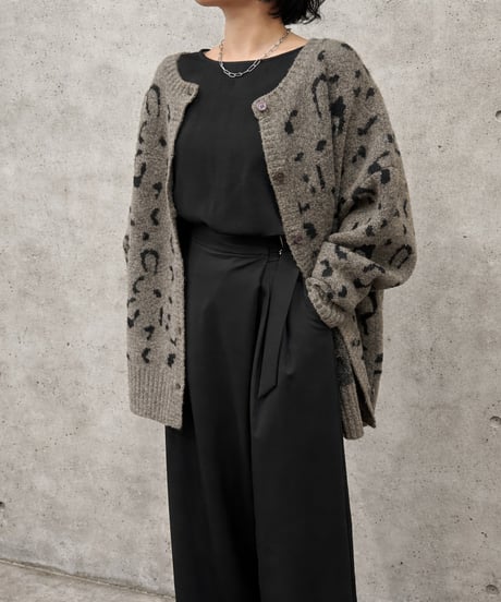 【siro de la bonte 26AW】R643112 whip yarn   leopard 2way cardigan