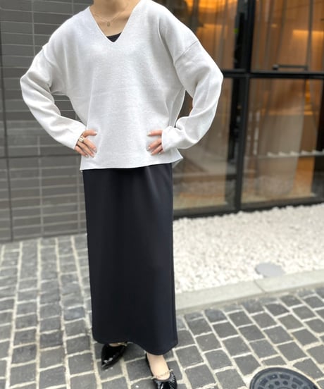 【cafune】435981 sweat knit Vneck pullover