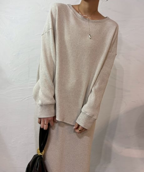 【cafune】615907 waffle relax pullover