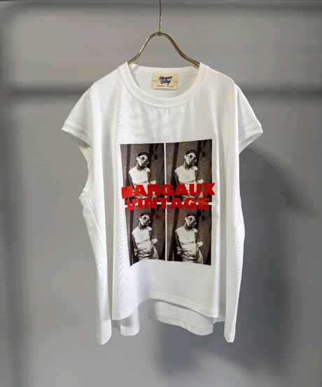 全国送料185円【MARGAUX VINTAGE】 CT - 26074 - S　 転写プリント　ノースリーブTEE