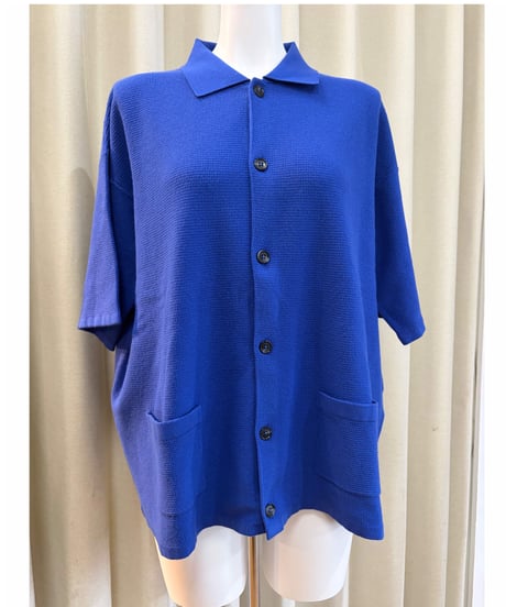 【 LiSS 】 Waffle knit polo knit cardigan (unisex)LiS-2510351