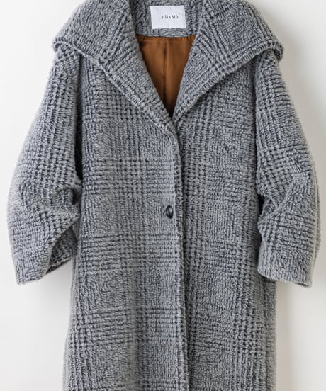 【Lallia Mu 26AW】2614171 ビッグカラーチェックコート