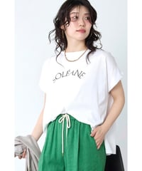 【MICA&DEAL】 0126209182 ラメロゴプリントターンバックスリーブT-shirt