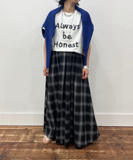 【siro de labonte 26SS】 R623317　tuck flare skirt　／　ombre check