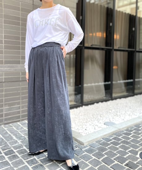 【cafune】535623 silk touch polyester wide easy pants