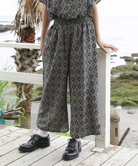【Brocante】33-0344X P  インドプリント(パターン) ピエロパンツ