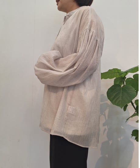 【cafune】625918 cotton stripe voile gather pullover