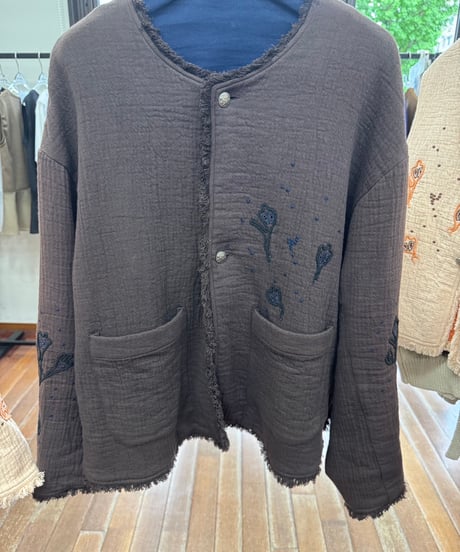 【LE MÉLANGE 26AW】8643804 コットンスラブ刺繍ジャケット