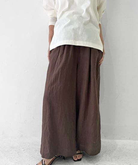 【cafune】525606 FRENCH LINEN gather pants