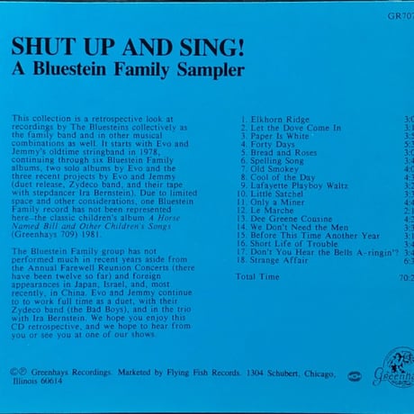 The Bluestein Family/Shut Up & Sing!~The Bluestein Sampler