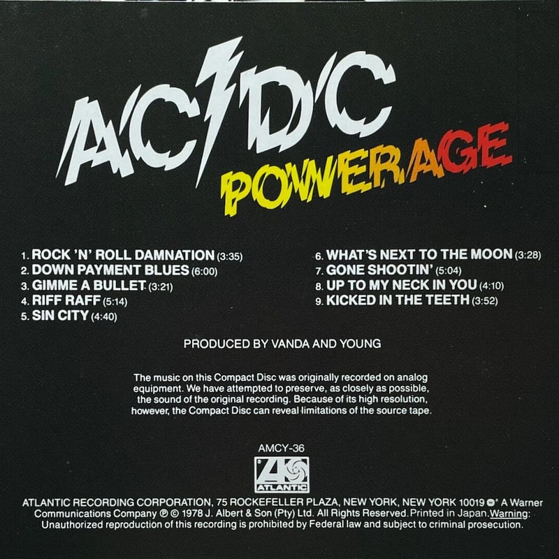 AC/DC [パワーエイジ] AC/DC/パワーエイジ/POWERAGE【廃盤】 | 音盤本舗