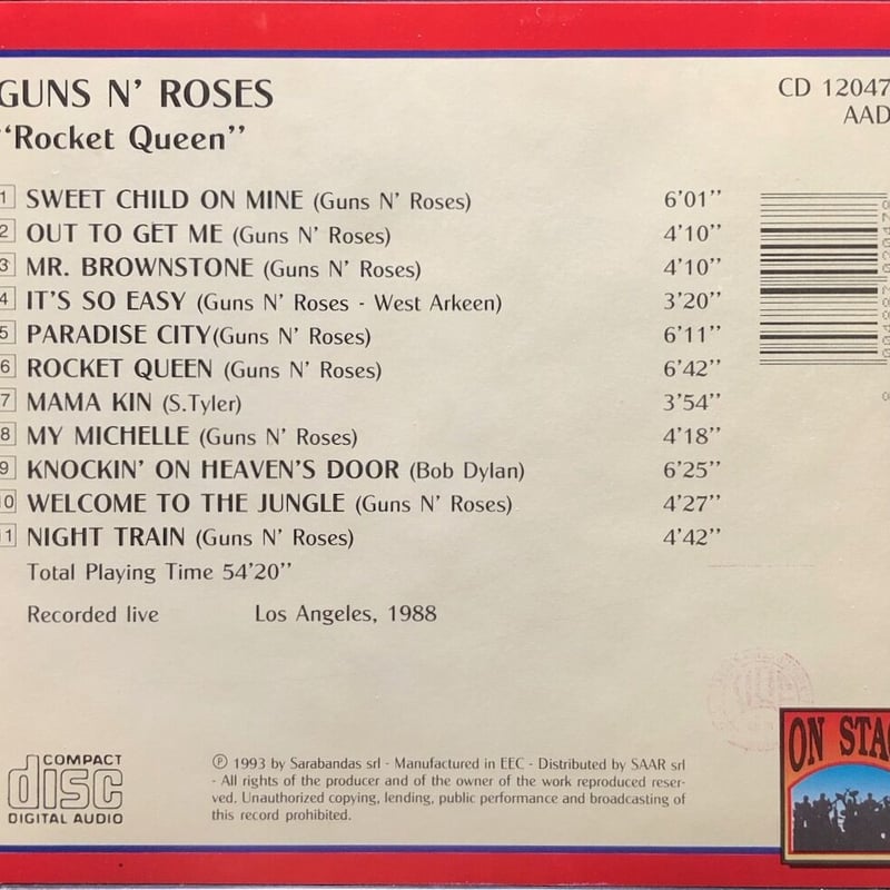 ガンズ・アンド・ローゼズ/Guns N' Roses/Rocket Queen | 音盤本舗