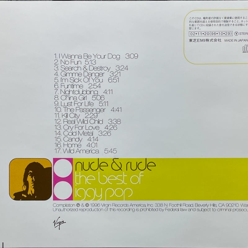 Nude & Rude: The Best of Iggy Pop サイン入り IGGY POP - Nude & Rude: Best Of - Amazon.com Music