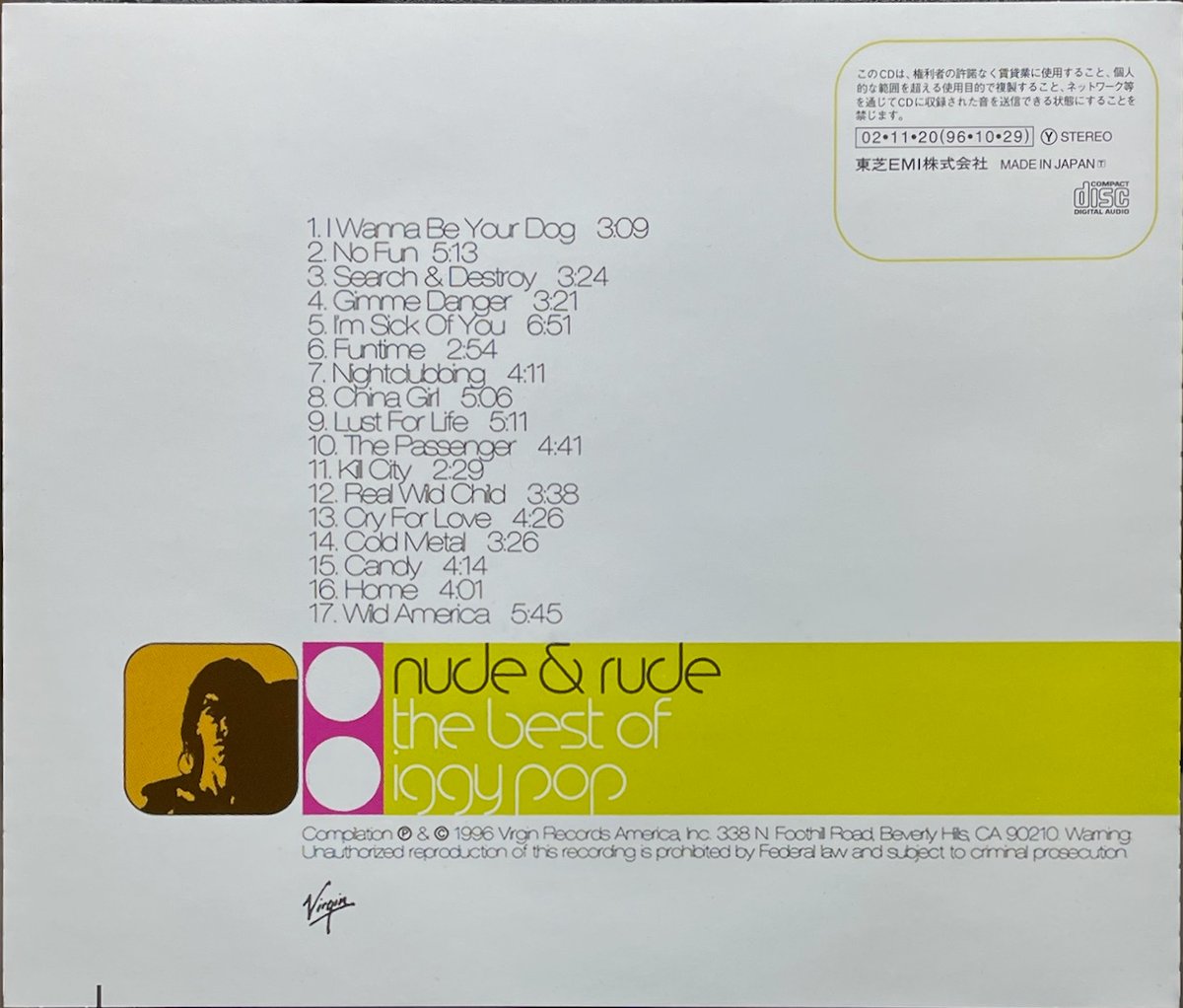 Nude & Rude: The Best of Iggy Pop サイン入り Nude and rude - The best of - Iggy Pop - CD album - Achat