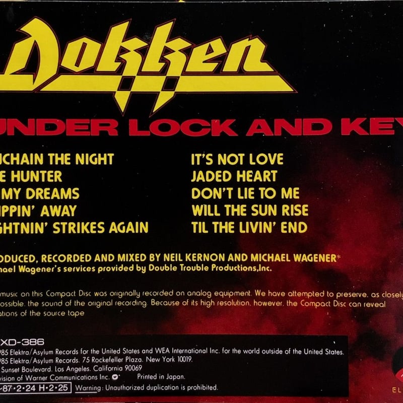 ドッケン/Dokken/アンダー・ロック・アンド・キー/Under Lock ドッケン/Dokken/アンダー・ロック・アンド・キー/Under Lock