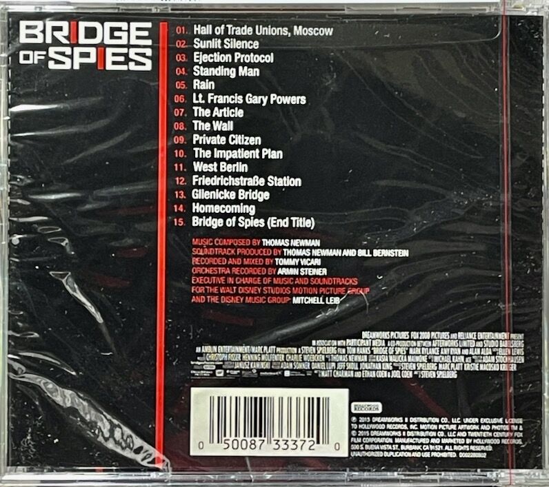 廃盤 CD ブリッジ・オブ・スパイ サウンドトラック トーマス・ニューマン ブリッジ・オブ・スパイ/Bridge Of Spies/トーマス・ニューマン/Thomas