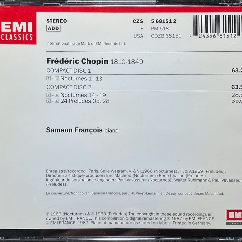 サンソン・フランソワ/Samson Francois/ショパン/Chopin-Nocturne
