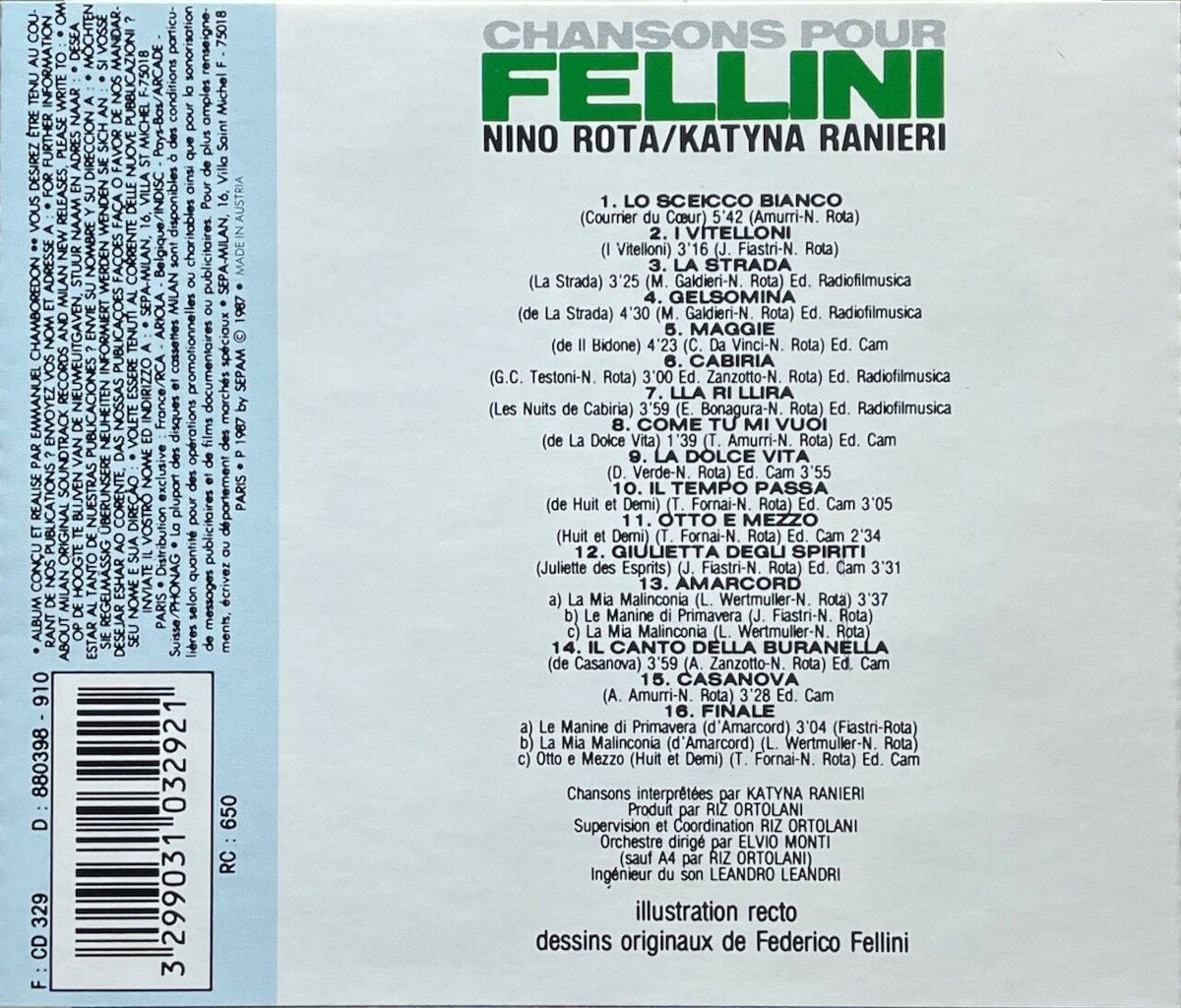 廃盤『8 1/2』サウンドトラック2枚組CD/フェリーニ/ニーノ・ロータ