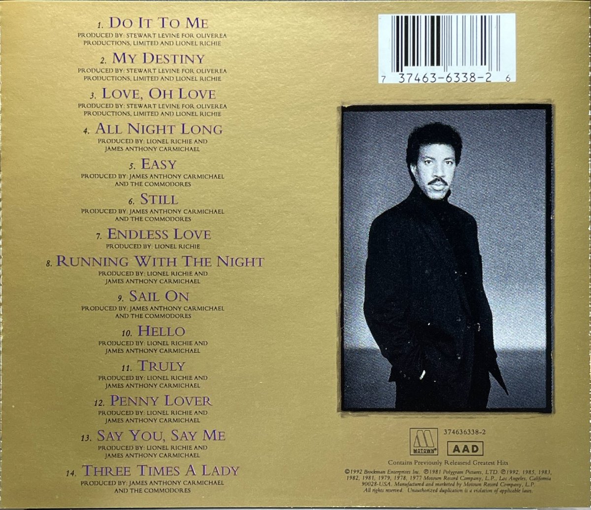 ライオネル・リッチー/Lionel Richie/バック・トゥ・フロント ライオネル・リッチー/Lionel Richie/バック・トゥ・フロント