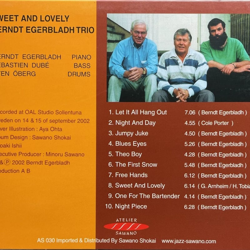 ベント・エゲルブラダ・トリオ/Berndt Egerbladh Trio/Sweet & Lo