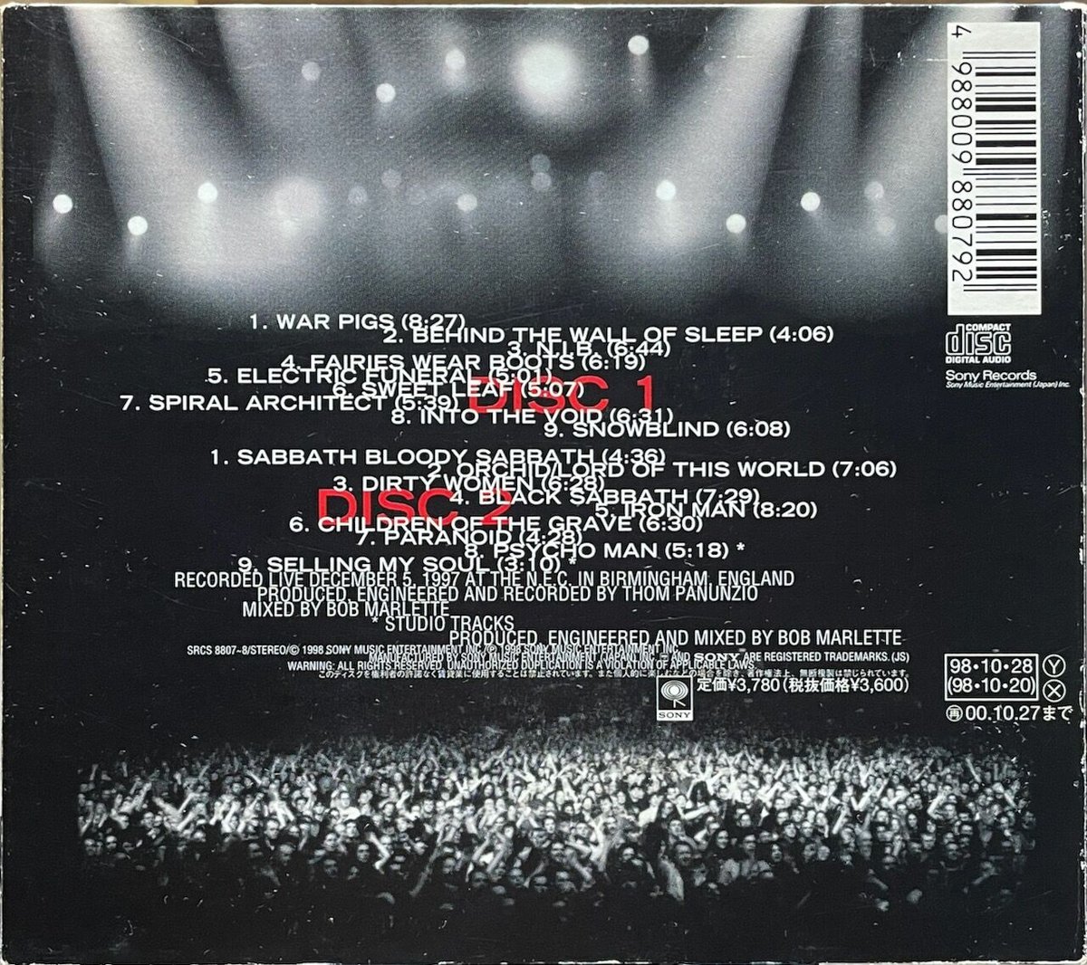 ブラック・サバス/Black Sabbath/リユニオン/Reunion (2CD) | 音盤本舗