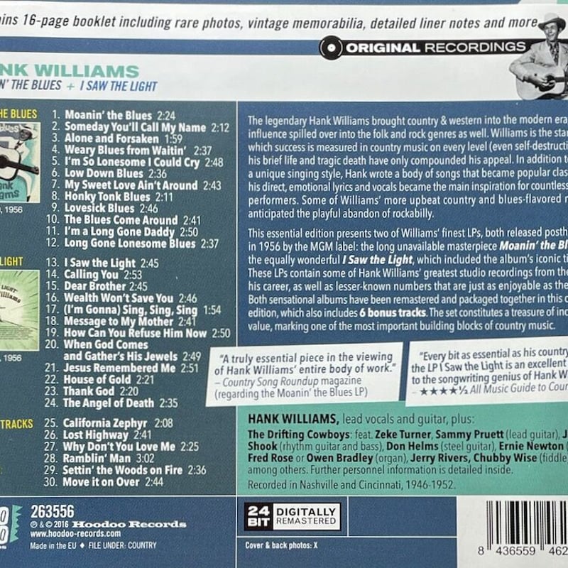 ハンク・ウィリアムス/Hank Williams/Moanin' The Blues+I Sa