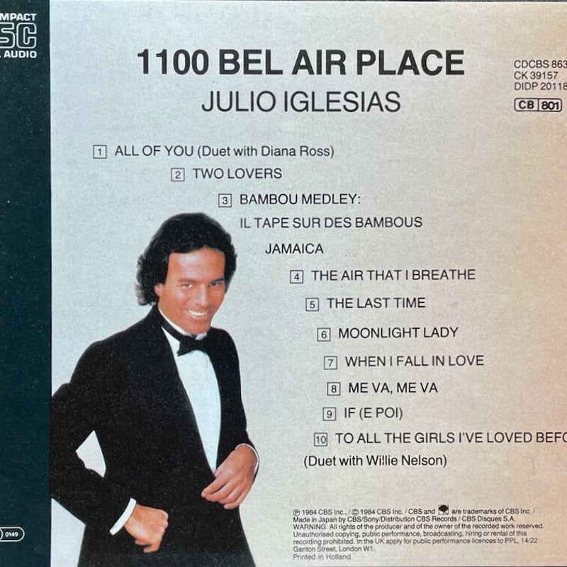 フリオ・イグレシアス/Julio Iglesias/ベル・エアー1100/1100